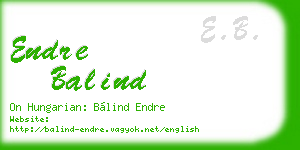 endre balind business card
