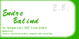 endre balind business card